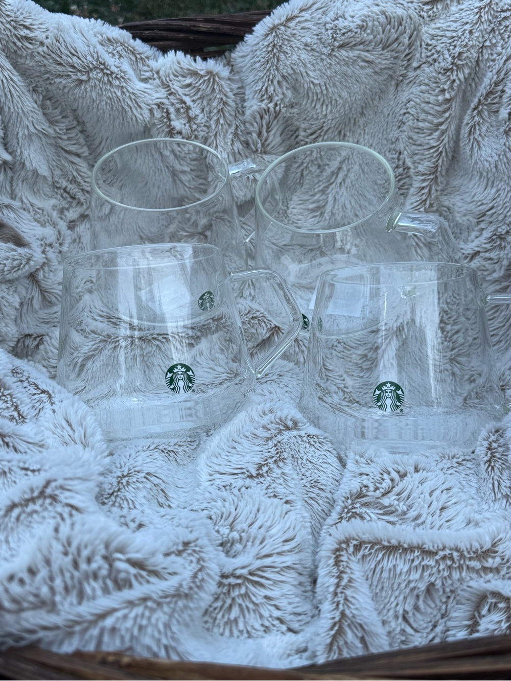 Starbucks Clear Glass Mug with Green Logo bundle of 4 - Picture 2 of 4